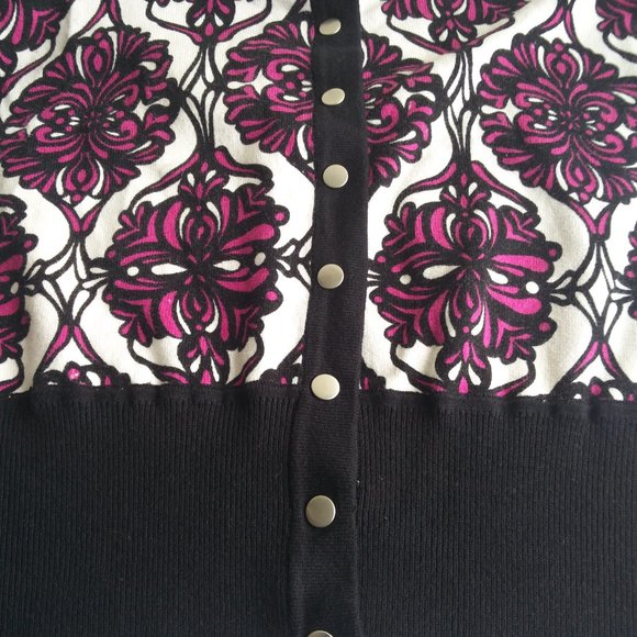 Cynthia Rowley Sweater Pink Black M - Picture 2 of 5